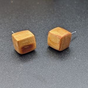 Wooden Earrings Pixel - Square Wood jewelry hypoallergenic